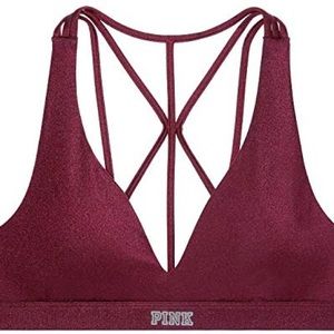 Victoria Secret PINK burgundy sports bra